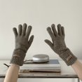 thumbnail image 2 of Guantes de cachemira de invierno para mujer, resistentes al frío, cálidos, gruesos, para conducir en invierno, guantes de punto de lana para otoño e invierno, 2 of 6