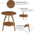 thumbnail image 3 of GMNIU Wood Round End Table with Storage Shelf, Walnut Finish Mid-Century Modern Accent Side Table with Curved Legs for Living Room, Easy Assembly, Stylish, Natural, Brown, 3 of 8