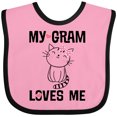 thumbnail image 3 of Inktastic My Gram Loves Me Girls Cat Girls Baby Bib, 3 of 4