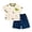 White, variant on Toddler Baby Boy Summer Clothes Short Sleeve Airplane Print Shirt Elastic Waist Shorts Sets Summer Outfit 2Pcs(White,4-5 Years)