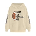 thumbnail image 4 of Baberdicy Essentials Hoodie Women's Long Sleeved Loose Fitting Sorry Can'T Football Bye Printed Hoodie with Pockets Hoodies for Women Beige, 4 of 4