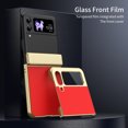 thumbnail image 6 of Allytechgroup Screen Protector Case for Samsung Galaxy Z Flip 3, Matte Slim Hinge Protection Anti-Scratch Full Body Shockproof Bumper Rugged Phone Case Cover for Galaxy Z Flip 3, Red, 6 of 9