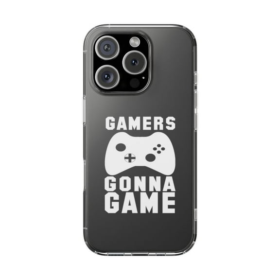 Clear Hybrid Shockproof Case for Apple iPhone 16 PRO - Gamers Gonna Game Controller Design