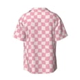 thumbnail image 2 of Xecao offers the Irregular Plaid for Men's Casual Short-sleeved Shirt, a button-up collared shirt with a pocket, perfect for beach vacations and yacht travel in the Large size., 2 of 7