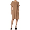 thumbnail image 1 of Robe T-Shirt Midi Longueur Genou à Manches Courtes Ajustée pour Femmes, 1 of 6