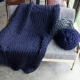thumbnail image 1 of Thick Crochet Chunky Cable Knit Blanket Beautiful Handmade Cover Yarn Wool Bulky Bed Spread Throw For Home Decor, 1 of 7