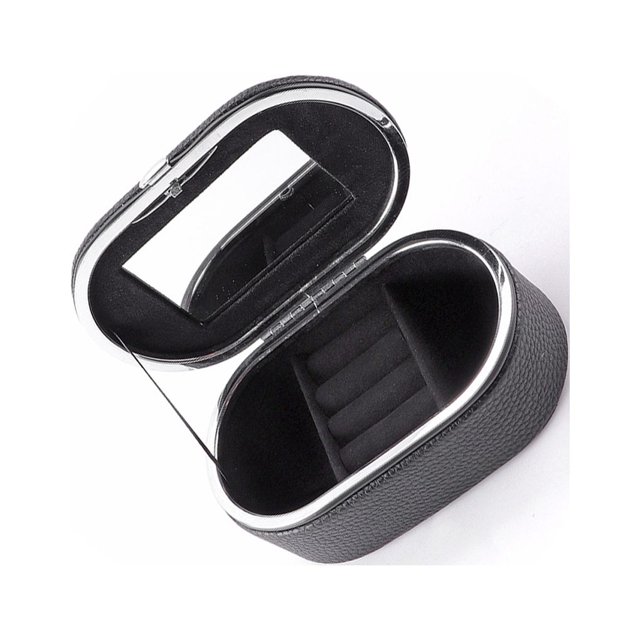 Minnieouse Anillos de joyería Pulseras Caja de almacenamiento de cuero de PU con espejo Bolsa de maquillaje Estuche de lápices labiales Type3 NO3