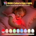 thumbnail image 3 of Baby Night Light for Kids,10 Brightness+10 Colors Egg Light for Nursery,Touch+Remote+3600mAh Rechargeable Egg Night Light for Baby Nursery,Warm Light for Breastfeeding 1h Timer&Portable,Newborn Gifts, 3 of 4