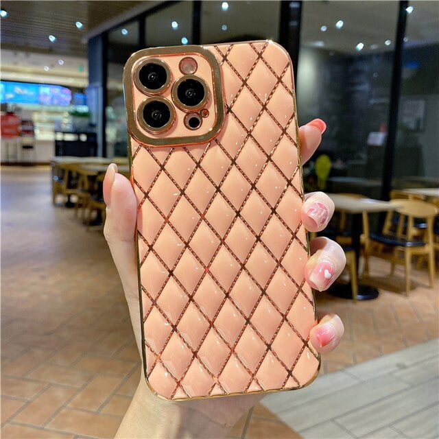 Funda de teléfono de silicona con marco chapado cuadrado de lujo para iPhone 14 Pro Max, 13, 12, 11, X, Xs, Xr, 7, 8 Plus, cubierta protectora de lente Fivean unisex