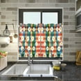 thumbnail image 4 of Yayeee Kitchen Curtains Tier Pair Light Filtering 27"x36" Rod Pocket Short Cafe Window Panel, Green Checkered Daisy, 4 of 7