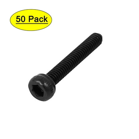 

M2.5x15mm Alloy Steel Hex Socket Head Knurled Cap Screw Bolt Black 50pcs