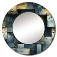 thumbnail image 2 of Designart "Rugged Concrete Illusion Art I" Brick Rund Mirror For Wall Decor - Large Grey Round Print Mirror - Round Modern Mirror - Wall Mounted Round Large Mirror - 36" x 36", 2 of 6