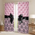 thumbnail image 2 of Manfei Coquette Bow Blackout Curtains,Vintage Damask Flower Window Curtains Pack of 2 (38x45 Each), 2 of 6