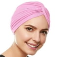 thumbnail image 1 of Beemo Womens Swim Cap Bathing Turban-Polyester Twisted Pleated Turban Head Cover - Light Pink, 1 of 1