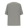 thumbnail image 5 of hxobax Womens 3/4 Sleeve Chiffon T Shirts Business Work Dressy Casual Tops V Neck Button Down Blouse, 5 of 8
