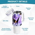 thumbnail image 4 of SKYSONIC Insulated Tumblers with Lids and Straws Handles 40oz Water Bottle Penguins Tie Dye Geometric Travel Mug Reusable Stainless Steel Thermos Vacuum, 4 of 7