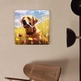 thumbnail image 4 of 12 Inch Wall Clock Battery Operated Square Clock Decorative for Office, Kitchen, Outdoor, Living Room，Yellow Labrador Puppy Playing Pattern, 4 of 4
