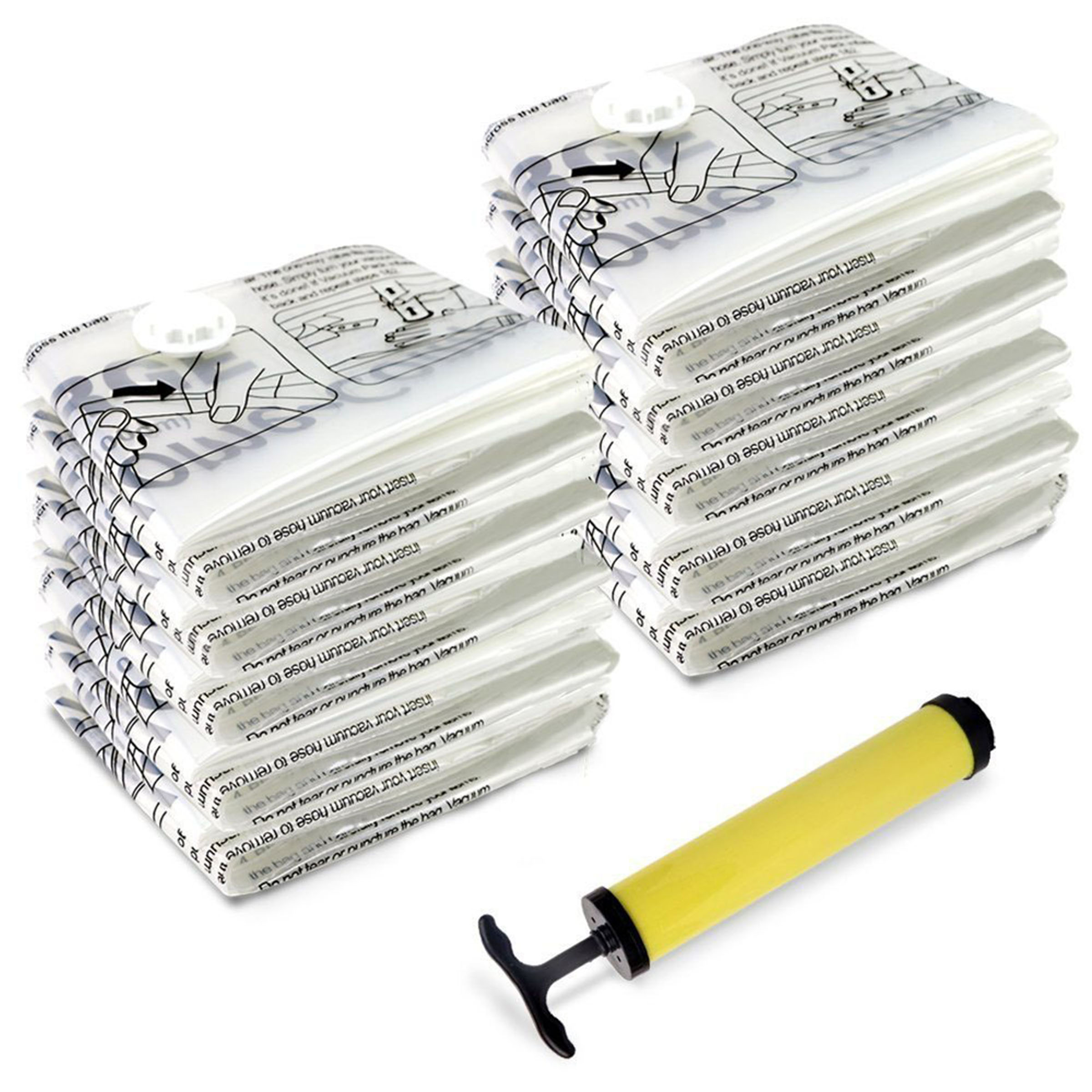 Home-Complete 10-Piece-Set of Space-Saving Vacuum Storage Bags with Pump