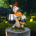 thumbnail image 4 of Garden Gnome Decor Mushroom Kit, Gnome Statue Holding Solar Powered Lantern Yard Decor Lawn Ornaments Outdoor Miniature Garden Accessories, 4 of 6