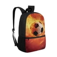 thumbnail image 6 of Uorisanigo Flaming Football Kids Backpack School for Girls Boys 6-12 Year Casual Sport Daypack Bag Elementary Kindergarten for School, Camps and Travel with Adjustable Padded Straps, 6 of 6