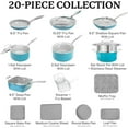 thumbnail image 3 of Gotham Steel 20 Pc Ceramic Pots and Pans Set Non stick, Ceramic Cookware Set with Bakeware Set, Pot and Pan Set with Square Pan Set, Non Stick Pots and Pan Set, Nonstick Cookware Set, Aqua Blue, 3 of 9