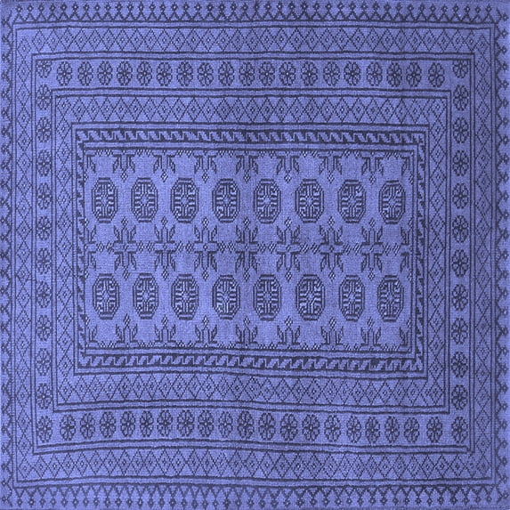 Ahgly Company Indoor Square Southwestern Blue Country Area Rugs, 5' Square