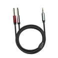 thumbnail image 3 of Cable de guitarra estéreo con entrada y salida de audio. Conector TRS de 3,5 mm (1/8") a doble conector de 6,35 mm (1/4"). 1 metro, 3 of 9