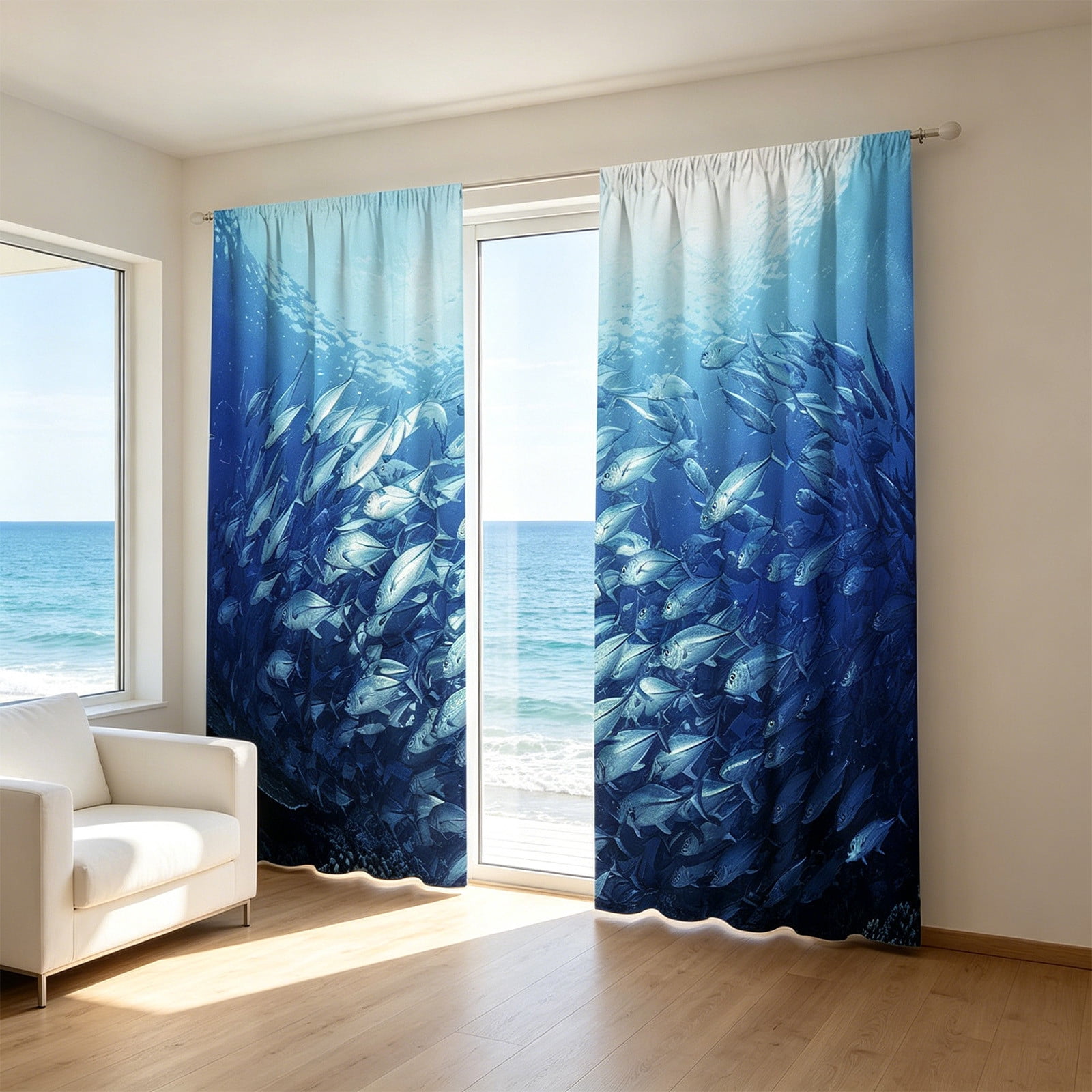 Fashion Printed Light Blocking Curtain with Pleated Design, Suction Cup Window Cover for Room Darkening and Privacy, Portable Window Shade for Home Office and Bedroom Decor