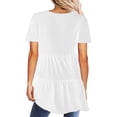 thumbnail image 3 of asjyhkr Womens Short Sleeve Tops Oversized V Neck Loose Fitting Comfy Lightweight Soft Tees Solid Color, 3 of 6