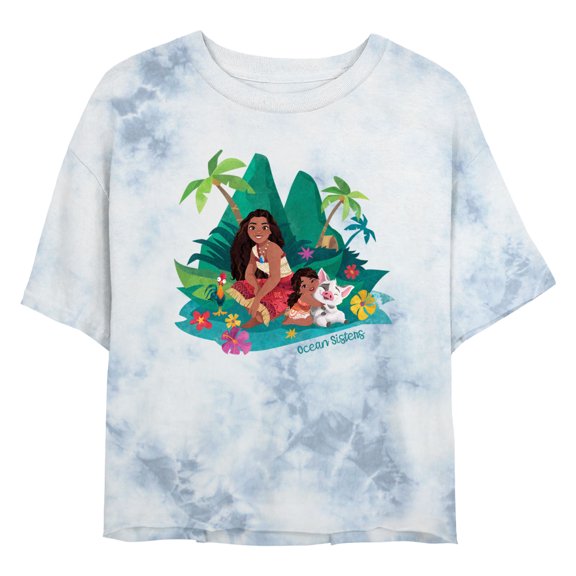 Junior's Moana 2 Ocean Sisters Island Graphic Crop T-Shirt