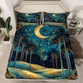 thumbnail image 2 of Homewish Retro Plants Tree 3pcs Twin Sheet Sets For Teens Female Girls,Starry Sky Twin Fitted Sheet,Bohemian Theme Breathable Flat Sheet,Exotic Style Room Decor, 2 of 7