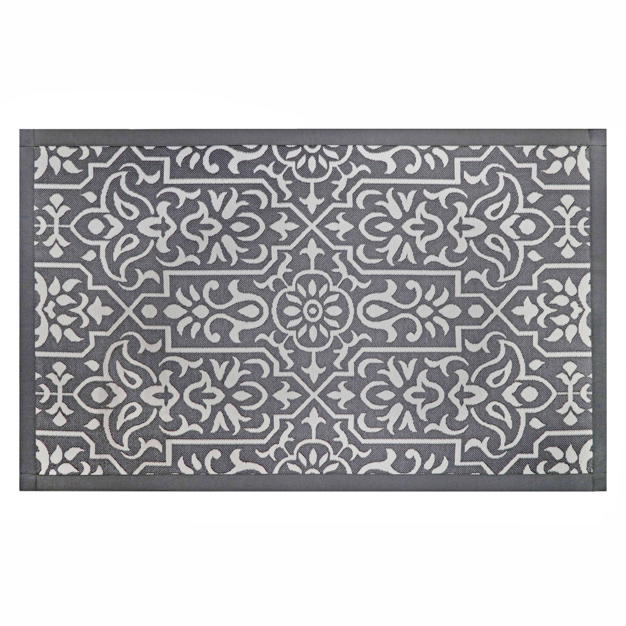 Fashion Medallion Pattern Rug Comfortable Standing and Entrance Rug Kitchen 17 x 28 Grey Floor Mat Non-Skid Home 