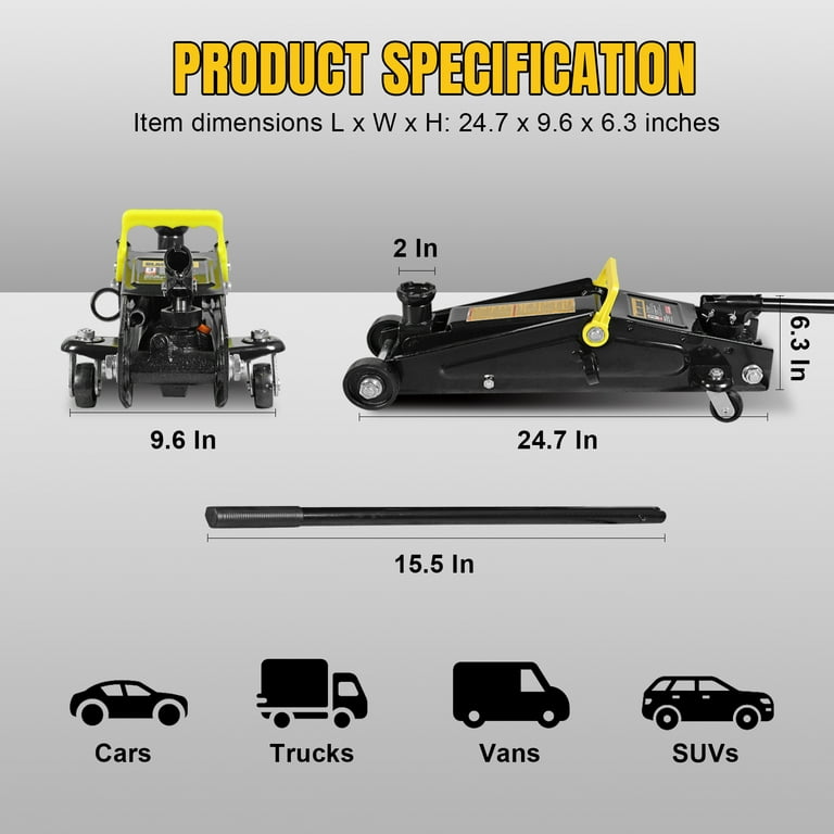 Torin BlackJack DT83006W 3 Ton Hydraulic Trolley Jack - Walmart.com