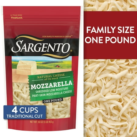 Sargento® Shredded Mozzarella Natural Cheese, Traditional Cut, 16 oz.