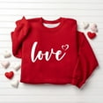 thumbnail image 5 of Womens Valentine Love Print Sweatshirt - Cute Graphic Round Neck Pullover, Casual Long Sleeve Loose Fit Top, Romantic Couple Matching 2026 Gift, 5 of 5