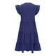 thumbnail image 4 of Vestido de Verano de Manga Corta para las Mujeres Moda Casual Cuello en V Vestido con Ruffles, Poliéster Ligero de Color Sólido para Fiestas, Bodas Y Diario, 4 of 8