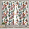 thumbnail image 2 of Ambesonne Butterfly Valance & Curtain, Carnations Vintage, 55"x30", Multicolor, 2 of 6