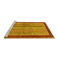 thumbnail image 2 of Ahgly Company Machine Washable Indoor Round Abstract Yellow Modern Area Rugs, 6' Round, 2 of 4