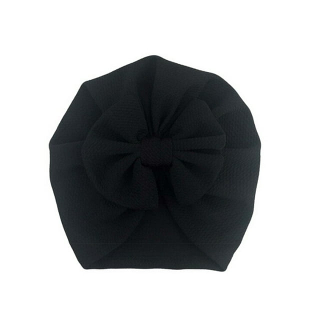 FOCUSNORM Baby's Hairband Cap Single Color Skin Friendly Soft Bow Headband Hat