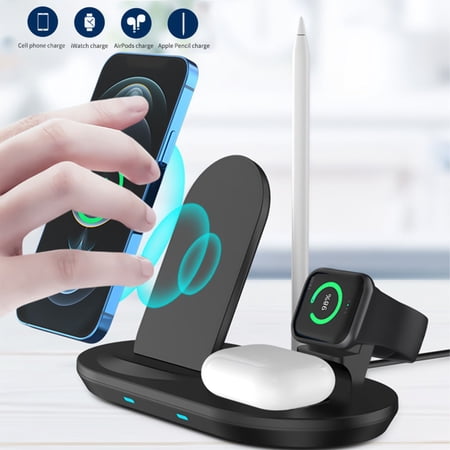 XGFHYJEH Charging Station Wireless Charging Station Charging Station for Multiple Devices Wireless Charging 4 in 1 Charging Station Wireless Charge for Android Iphone Apple Samsung Ipad