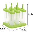 thumbnail image 2 of 6 Pcs Moules à Glace en Plastique Réutilisables Ensemble de Moules à Popsicle pour Enfants avec Entonnoir (Vert), 2 of 5