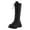 Black, variant on Boots for Women,British Style Ladies Platform Long Boots with Side Zipper and Lace Up Design for Modern Fashion Footwear,Knee High Boots Women,Black8.5