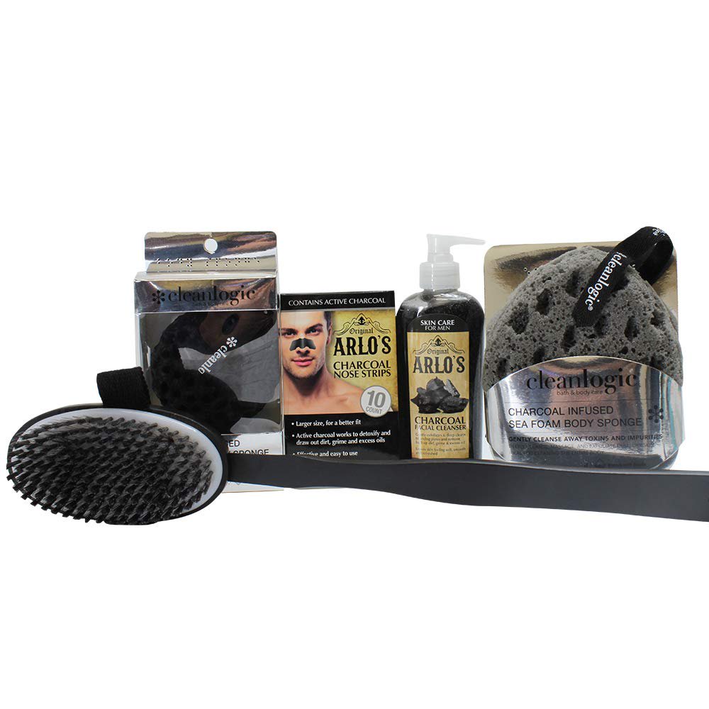 Arlo's Mens Detoxifying Charcoal Grooming Collection 5PC Set facial