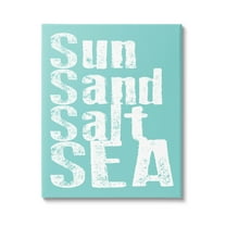 Stupell Industries Sun Sand Salt Sea Phrase Graphic Art Gallery Wrapped Canvas Print Wall Art, Design by Alli Rogosich