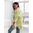 thumbnail image 5 of Women's Fashionable Color Plaid Shirt Brushed Woolen Coat, 5 of 10