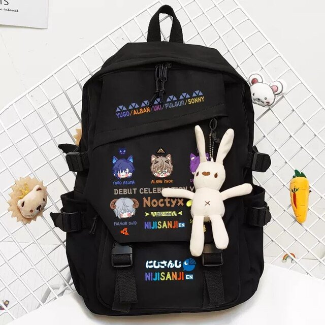 Vtuber Anchor Shoto Shxtou Anime Cartoon Schoolbag Backpack Nylon Shoulder Bags