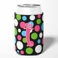 thumbnail image 2 of Letter I Initial Monogram - Polkadots and Pink Can or Bottle Hugger, 2 of 5