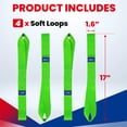 thumbnail image 3 of MOCA 4-Pack Soft Loop Tie Down Straps 4,000 Load Capacity & 12,000 Lbs Breaking Strength 1.6 x 17 inches Heavy Duty Tie Down Straps for Securing ATV, UTV, Motorcycles, Scooters & Dirt Bikes(Green), 3 of 8