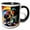 Black/White, variant on 3drose, Fantasy Robots in Space. Allegory of Space Exploration Triptych Art, 11oz Two-tone Red Mug