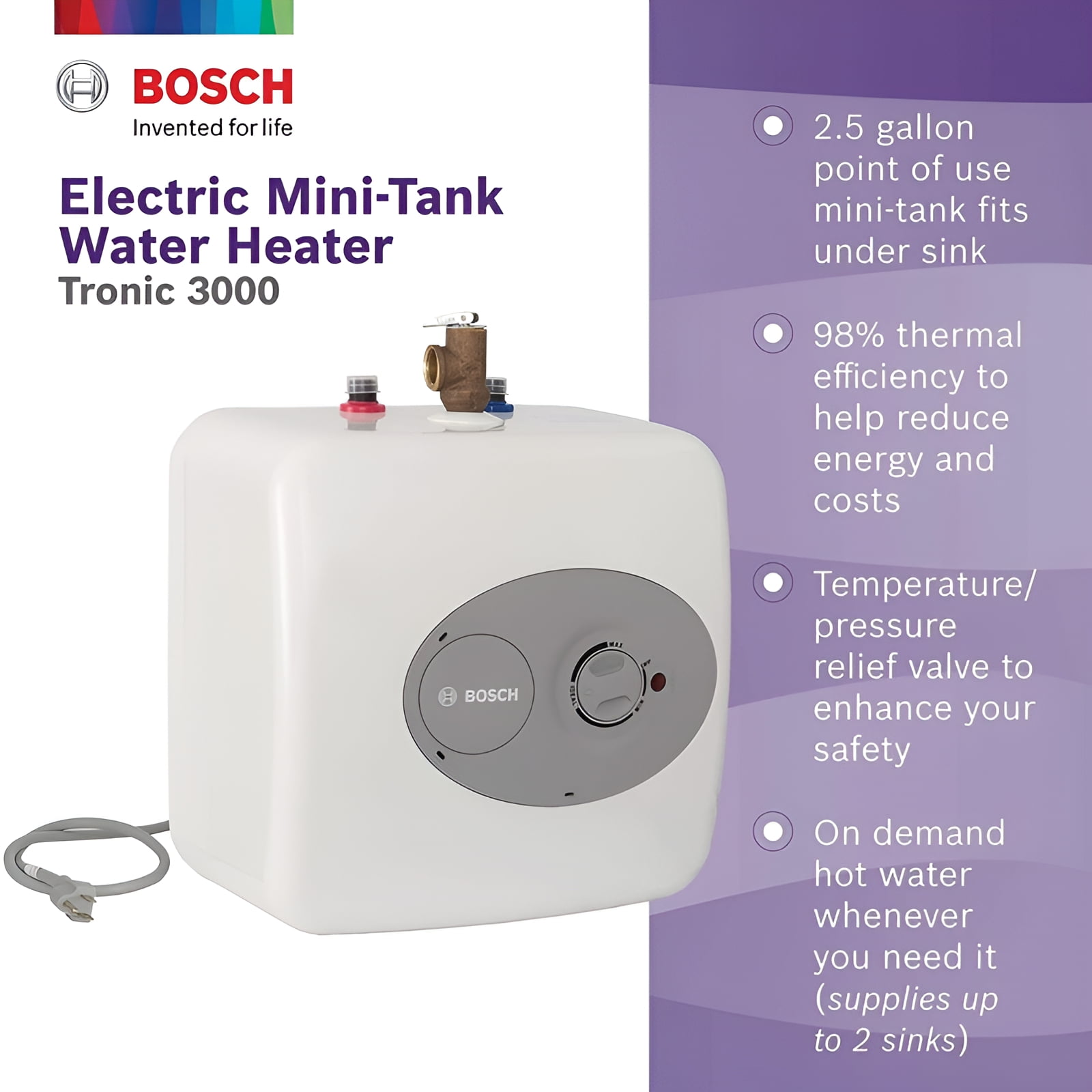 Bosch Tronic 3000 2.5 gal. Electric Water Heater